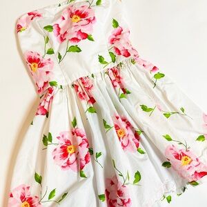 Vintage Abercrombie & Fitch Floral Strapless Dress